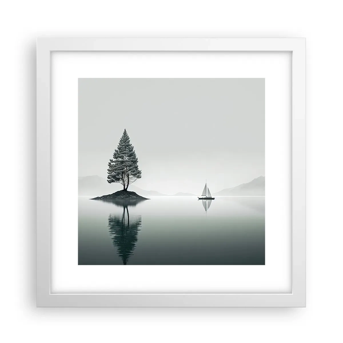 Affisch i vit ram - En dröm - 30x30 cm
