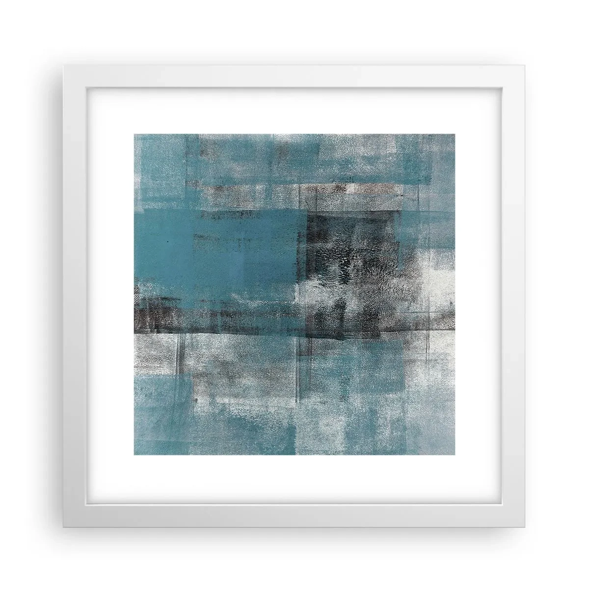 Affisch i vit ram - Vatten och luft - 30x30 cm
