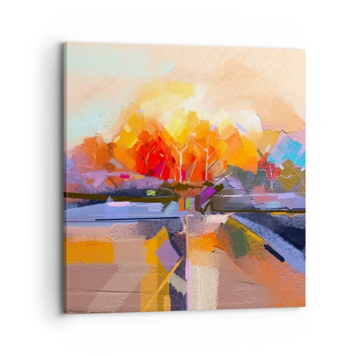 Canvastavla - Bild på duk - Så blev det höst - 70x70 cm