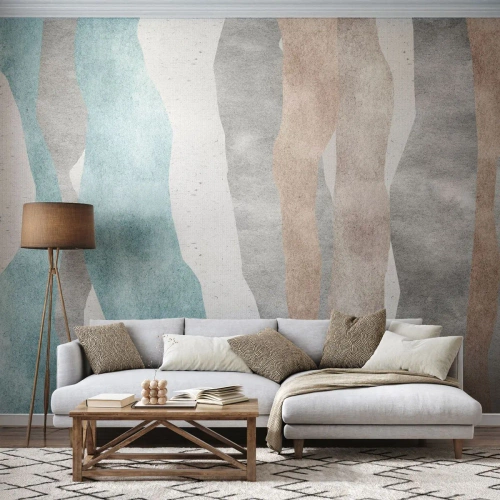 Fototapet Premium Canvas - Närhetsstudie - Pastell, Minimalistisk, Rader - 100x70 cm