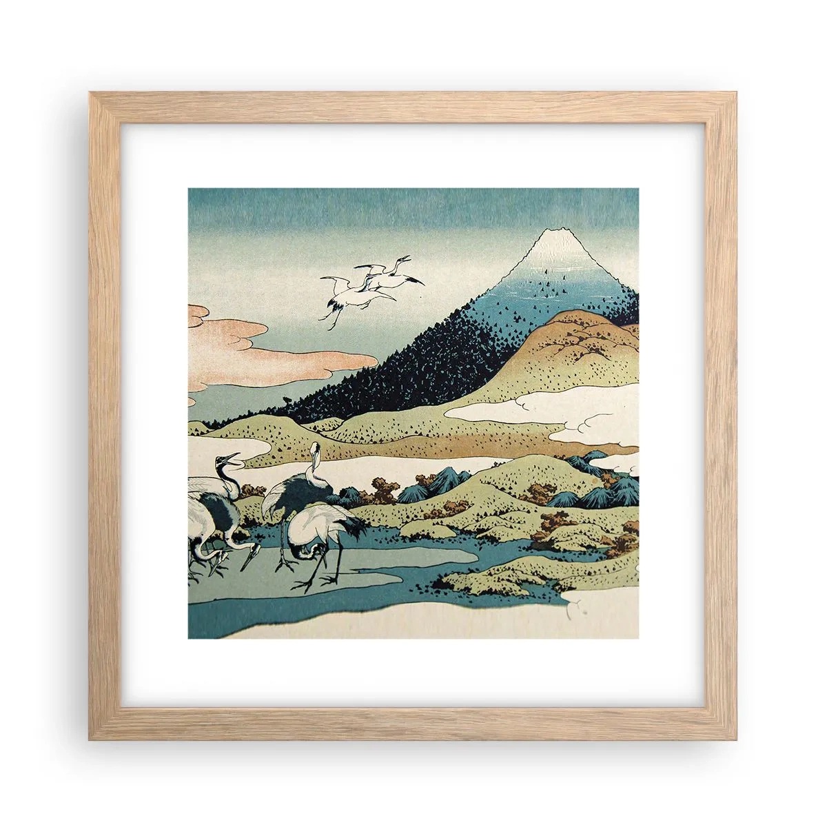 Affisch i ram av ljusek - I japansk anda - 30x30 cm