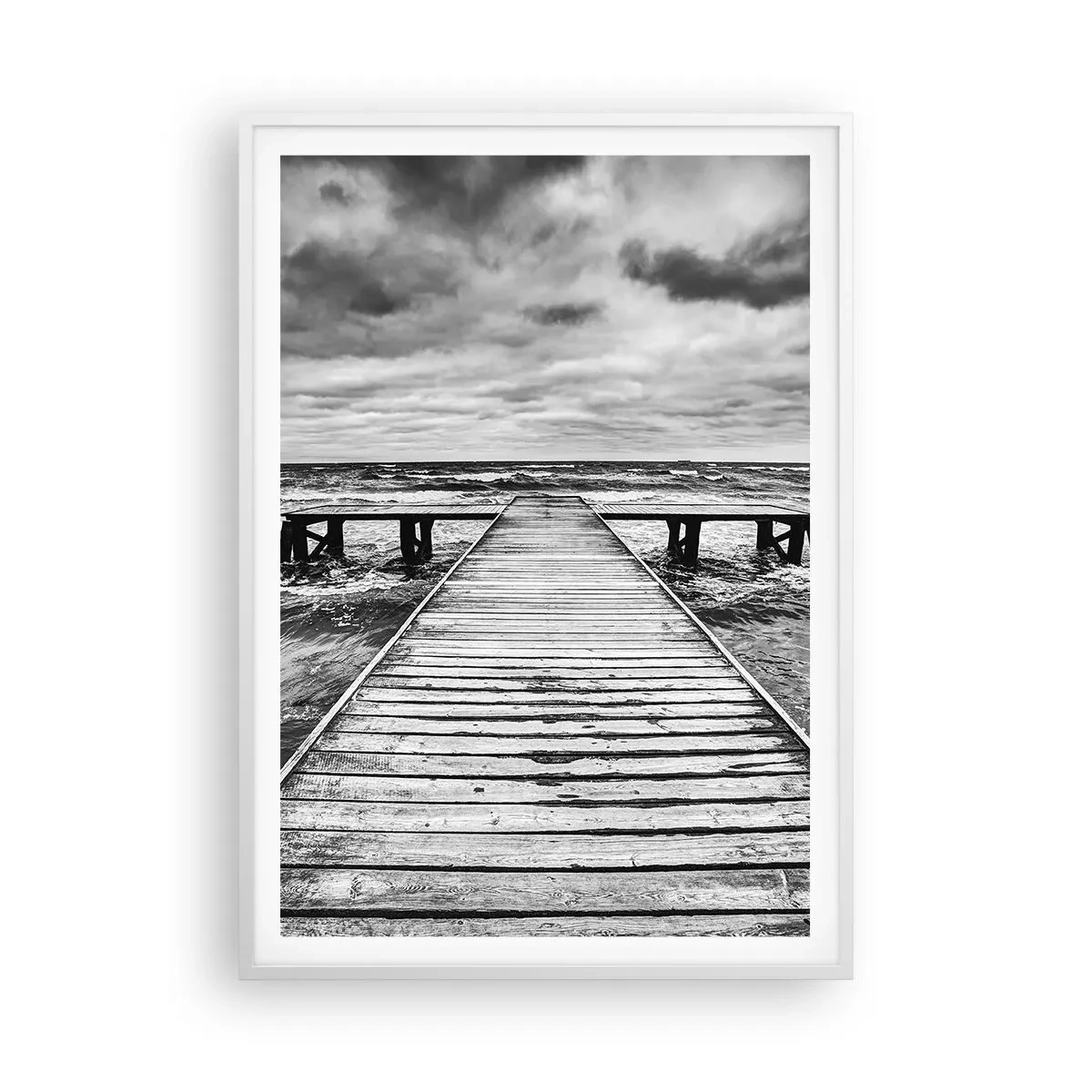 Affisch i vit ram - Jag väntar på vind som blåser bort... - 70x100 cm