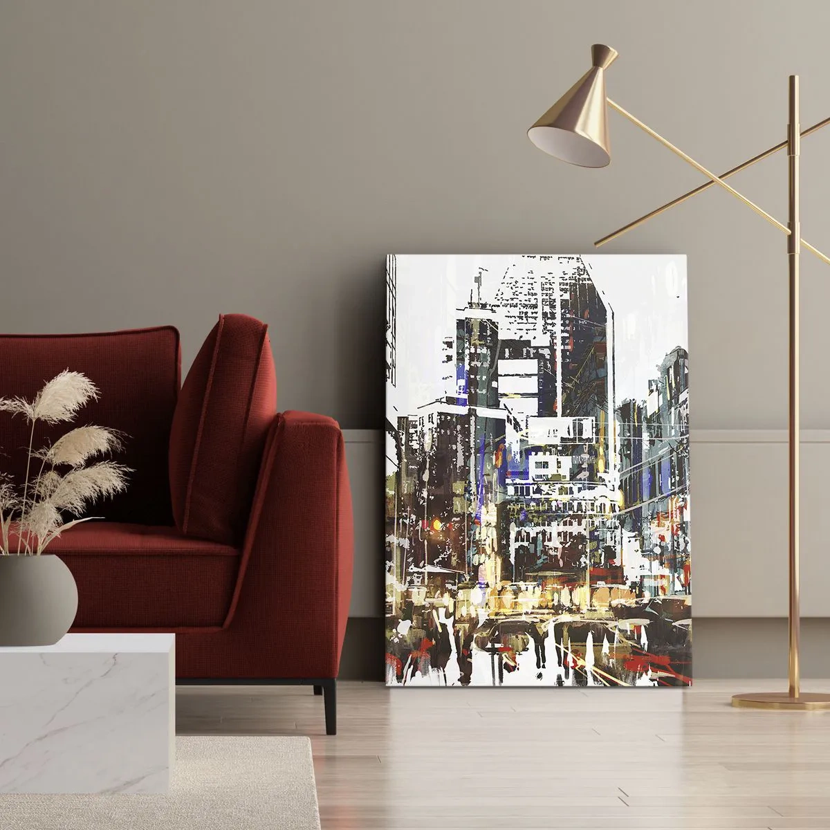 Canvastavla - Bild på duk - Blinkande stad - 50x70 cm