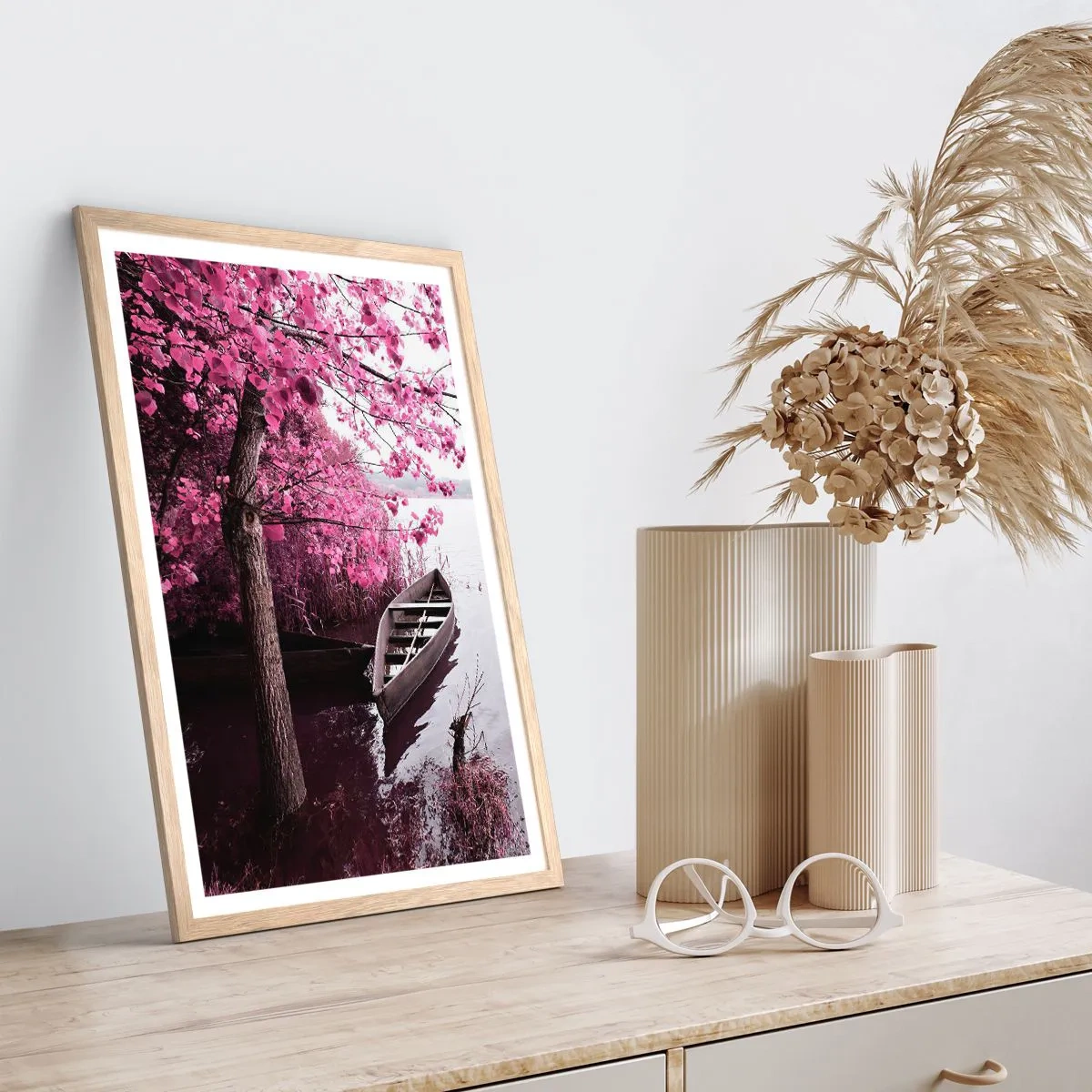 Affisch i ram av ljusek - I rosa tystnad - 70x100 cm