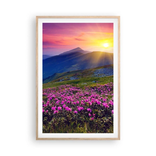 Affisch i ram av ljusek - … Bergtallen doftar och örterna luktar runt omkring - 61x91 cm