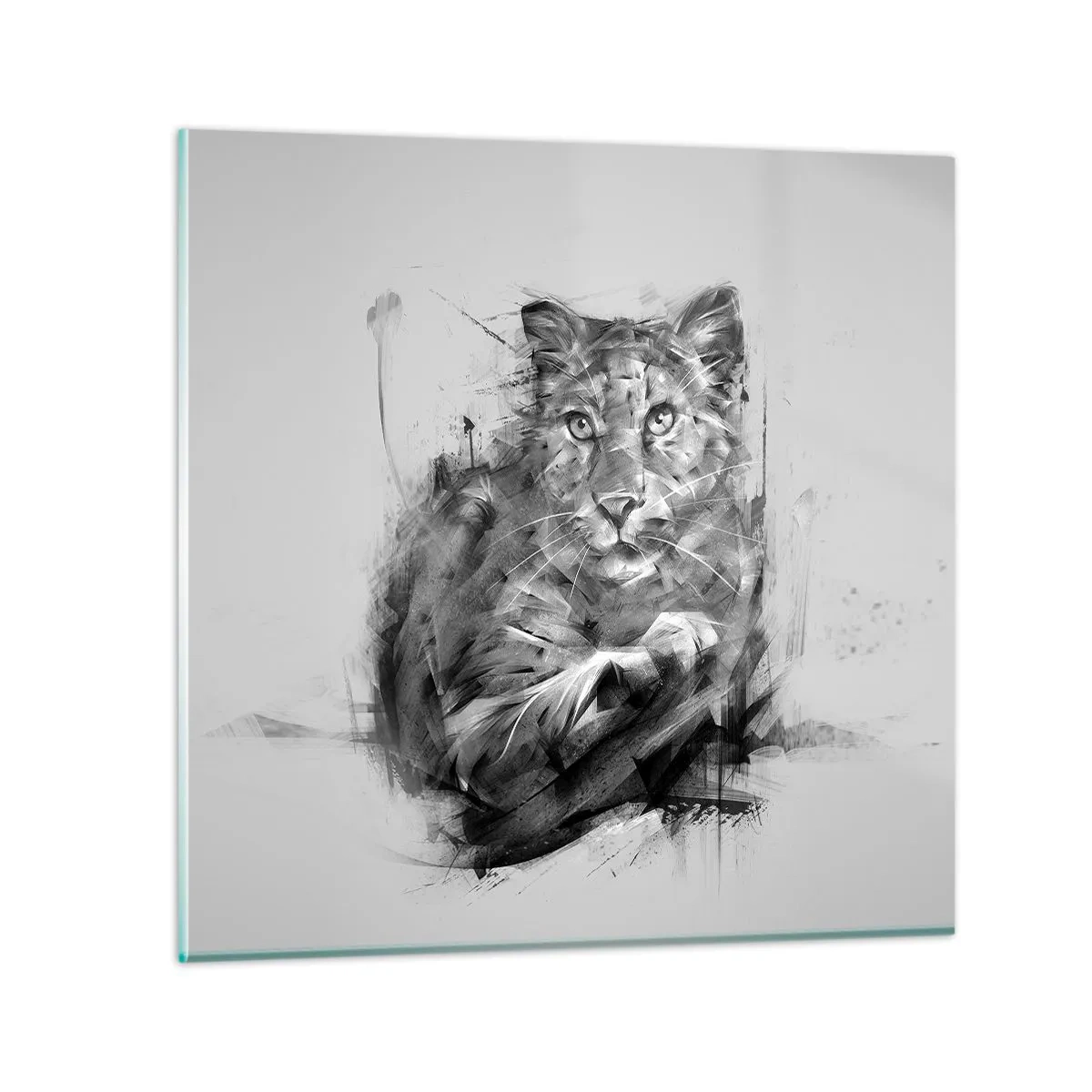 Glastavla - Bild på glas - Ja, jag lyssnar noga - 50x50 cm