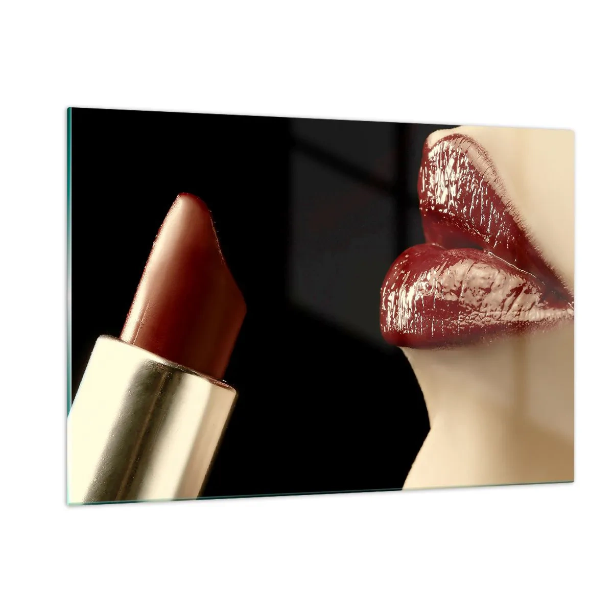 Glastavla - Bild på glas - Karminets sensualitet och glans - 120x80 cm