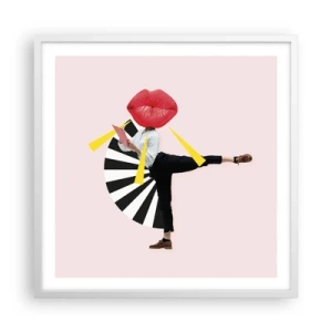 Affisch i vit ram - Surrealistisk pop-art - 60x60 cm