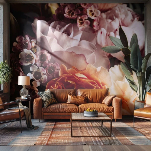 Fototapet Premium Sand - Omgärdade av skönhet - Blommor, Blombukett, Reste sig - 100x70 cm