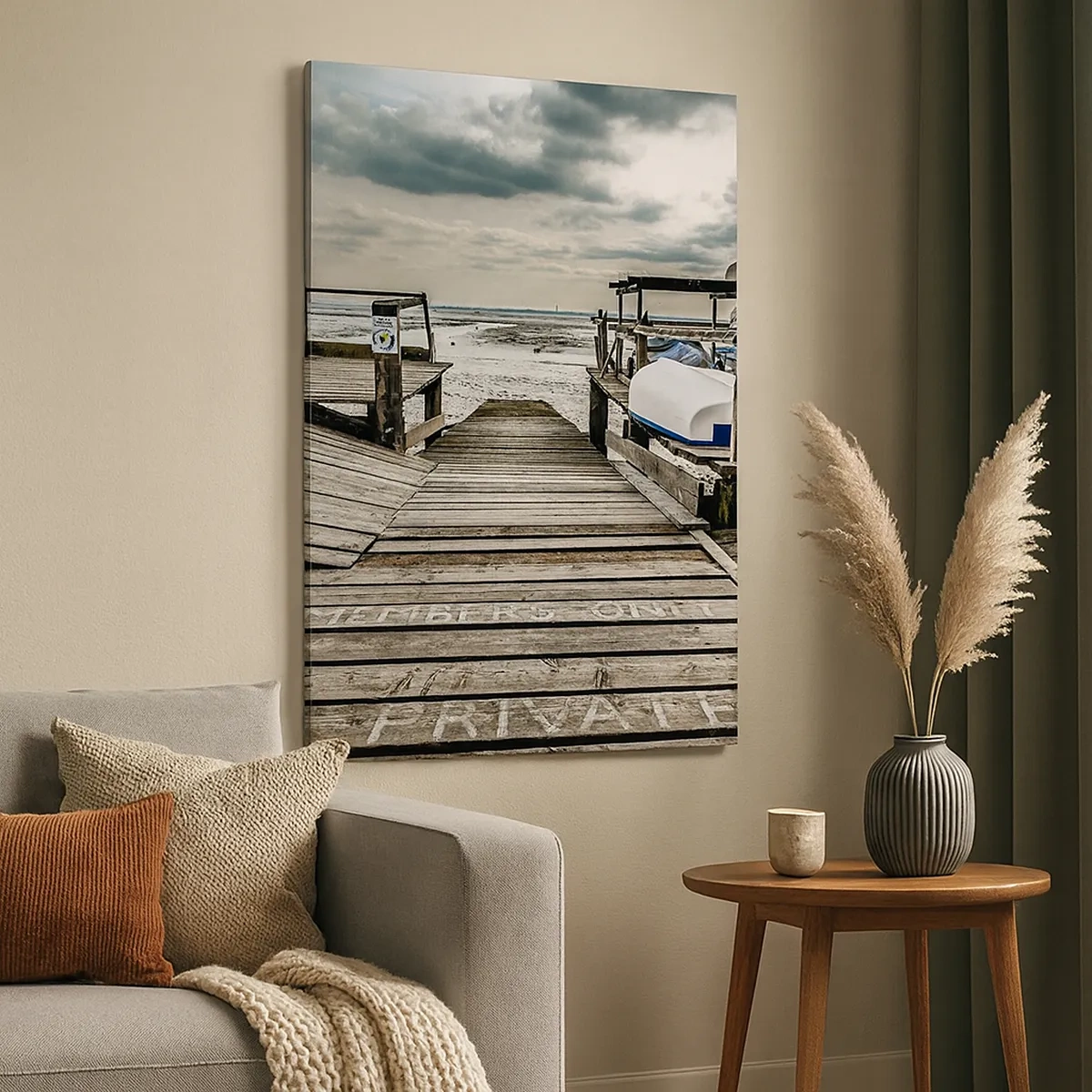 Canvastavla - Bild på duk - Stranden i norr - 50x70 cm