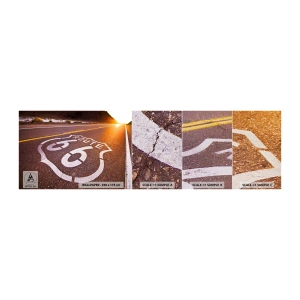 Provbit av fototapet Premium Canvas - Den kända Route 66 - USA, Bil, Väg 66 - 100x30 cm