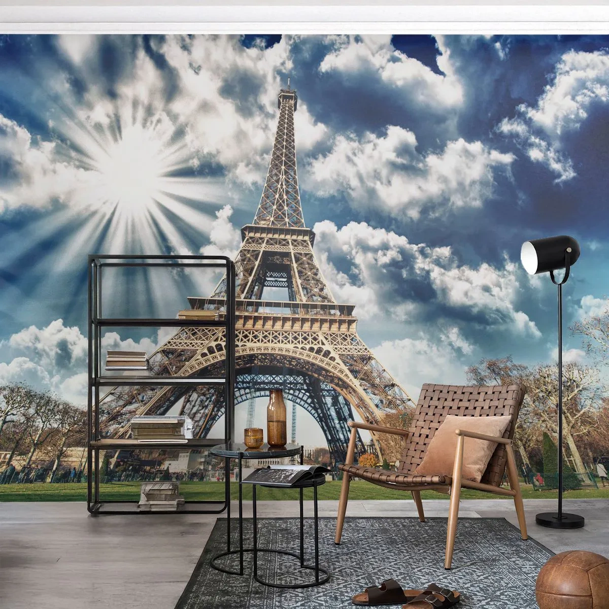 Fototapet Premium Sand - Den enda under solen - Eiffeltornet, Paris, Arkitektur - 100x70 cm