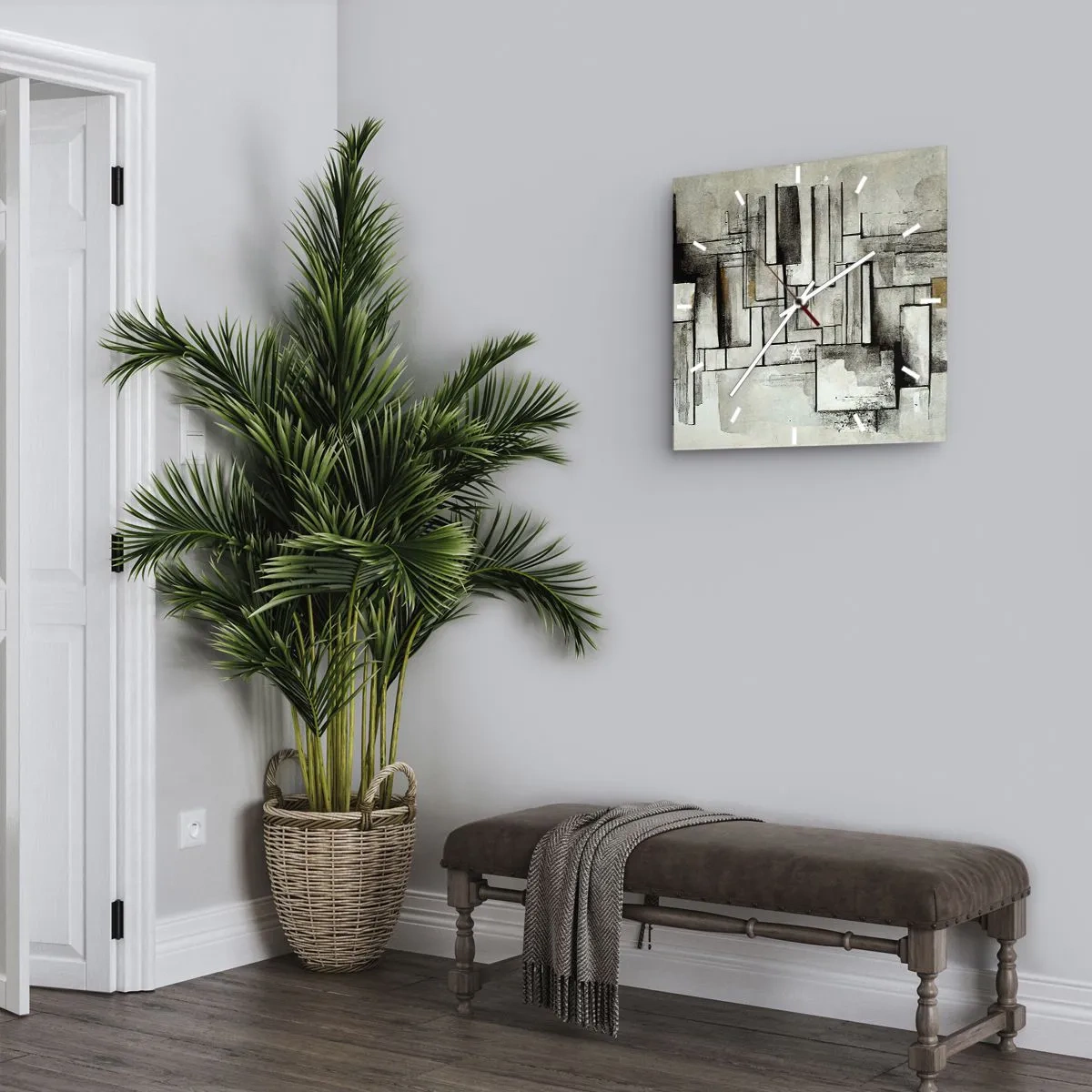 Väggklocka - Klocka på glas - Kraften i enkelhet - 30x30 cm