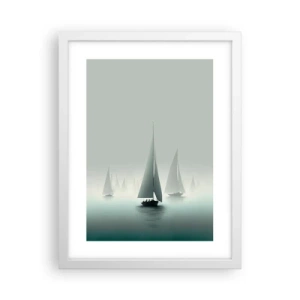 Affisch i vit ram - Byggd av dimma - 30x40 cm
