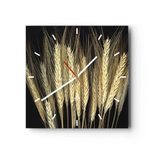 Väggklocka - Klocka på glas - Rustik magi - 30x30 cm