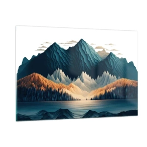 Glastavla - Bild på glas - Perfekt bergslandskap - 120x80 cm