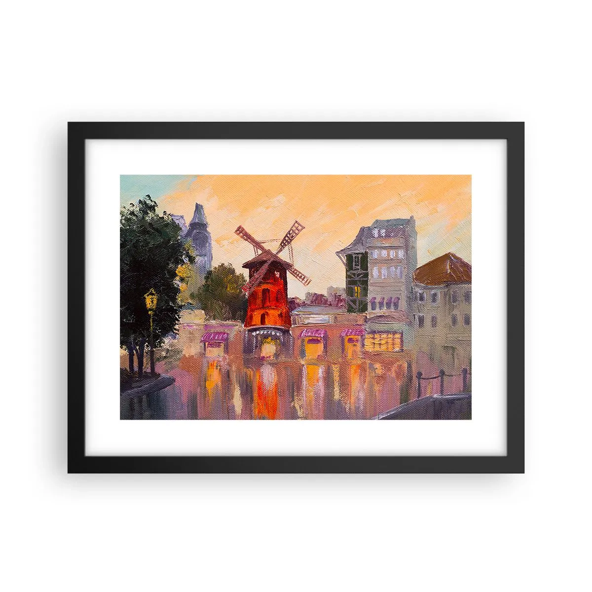 Affisch i svart ram - Ikoner av Paris – Moulin Rouge - 40x30 cm