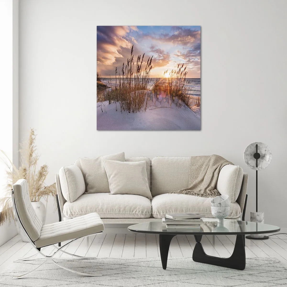 Glastavla - Bild på glas - Farväl till solen och vinden - 30x30 cm