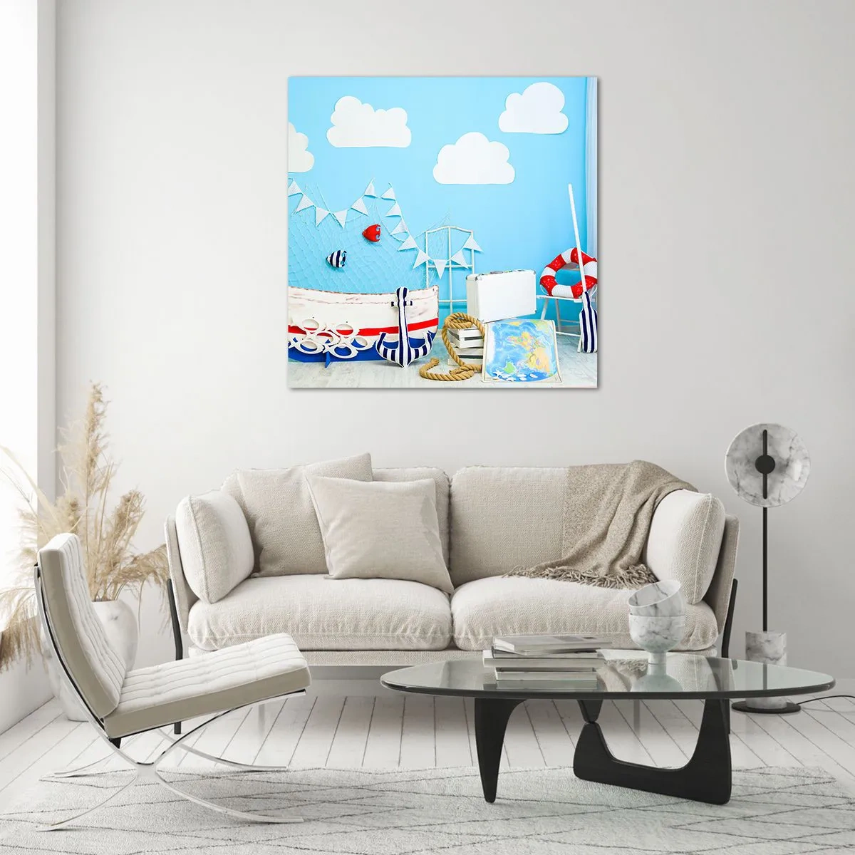 Glastavla - Bild på glas - Barnlängtan till naturen - 30x30 cm