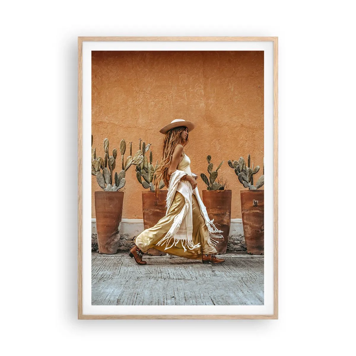 Affisch i ram av ljusek - I hippiestil - 70x100 cm