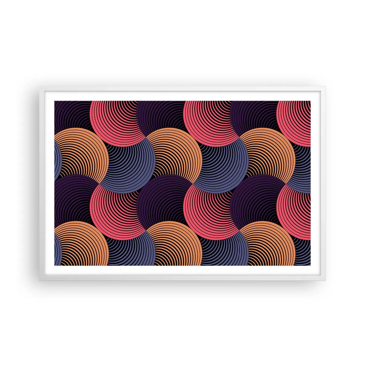 Affisch i vit ram - I en cirkulär rytm - 91x61 cm