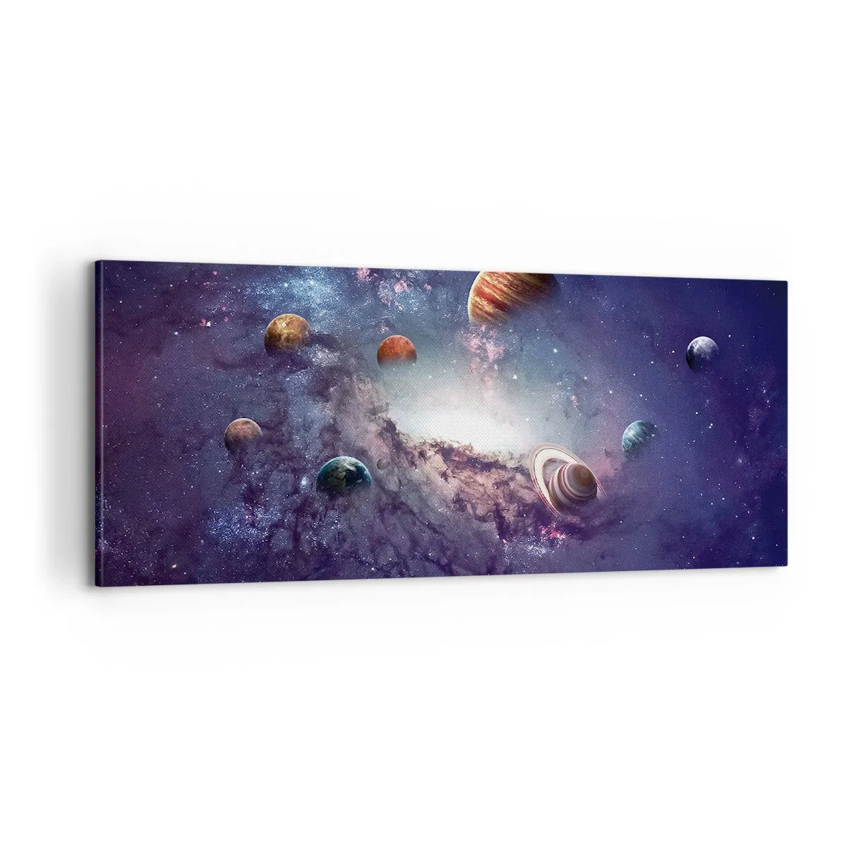 Canvastavla - Bild på duk - Sol- och danssystem - 100x40 cm