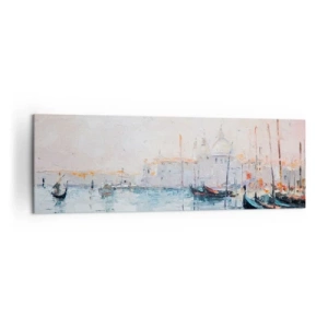 Canvastavla - Bild på duk - Bortom vatten, bortom dimma - 160x50 cm