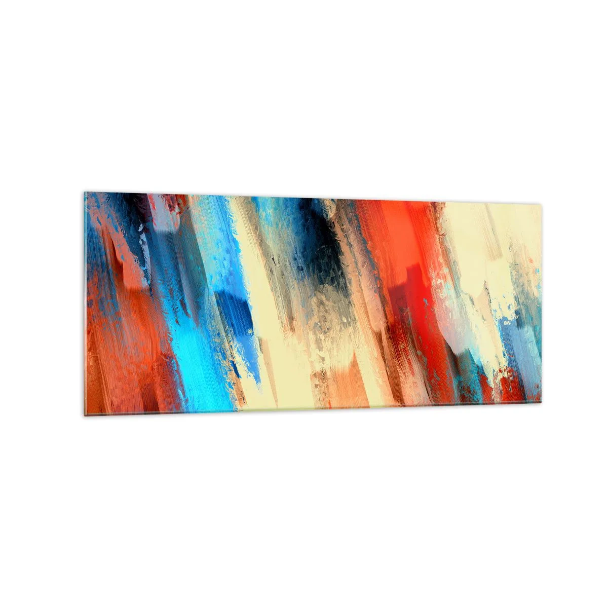 Glastavla - Bild på glas - Färgkaskad - 120x50 cm