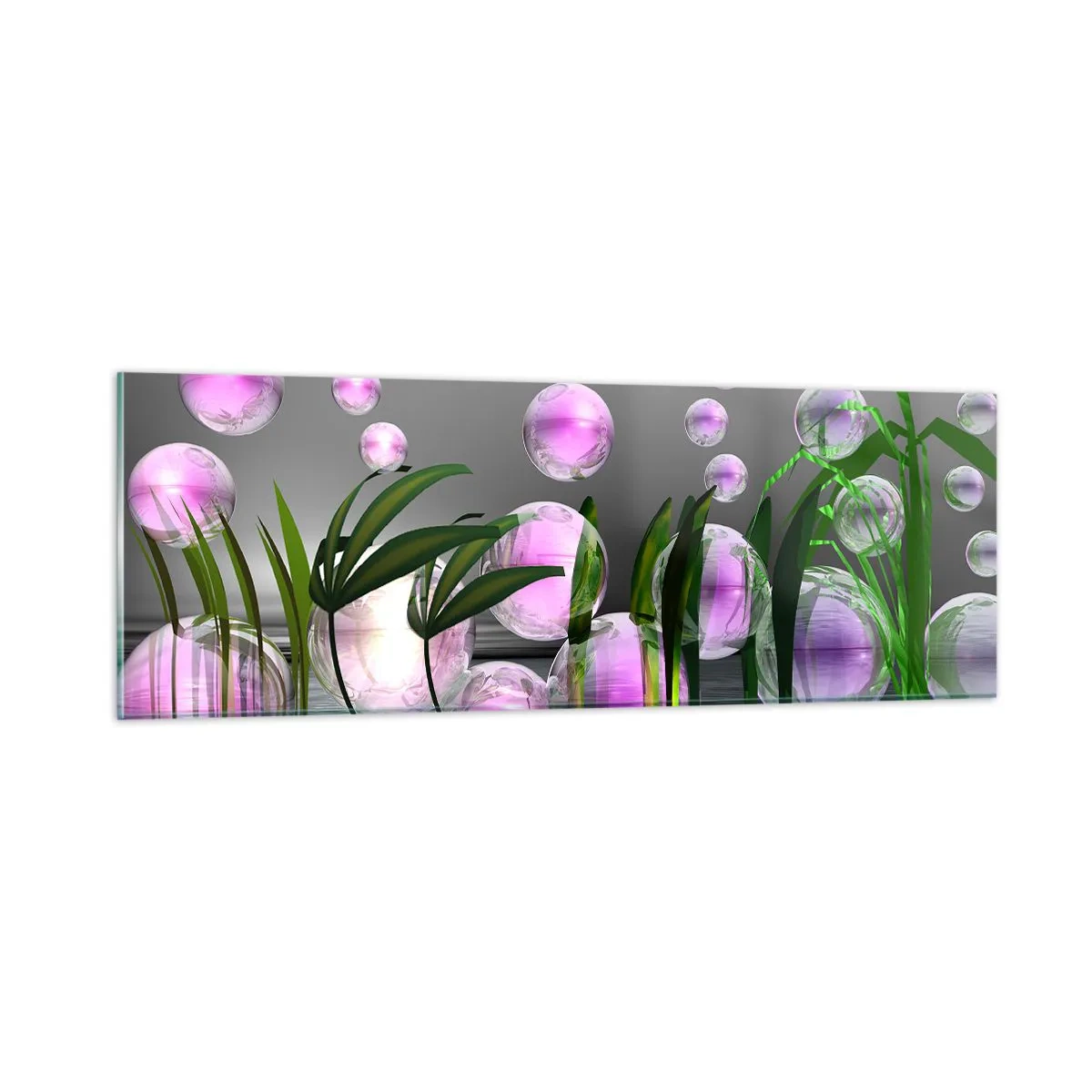 Glastavla - Bild på glas - Tankeväckande komposition av lätthet och liv - 90x30 cm