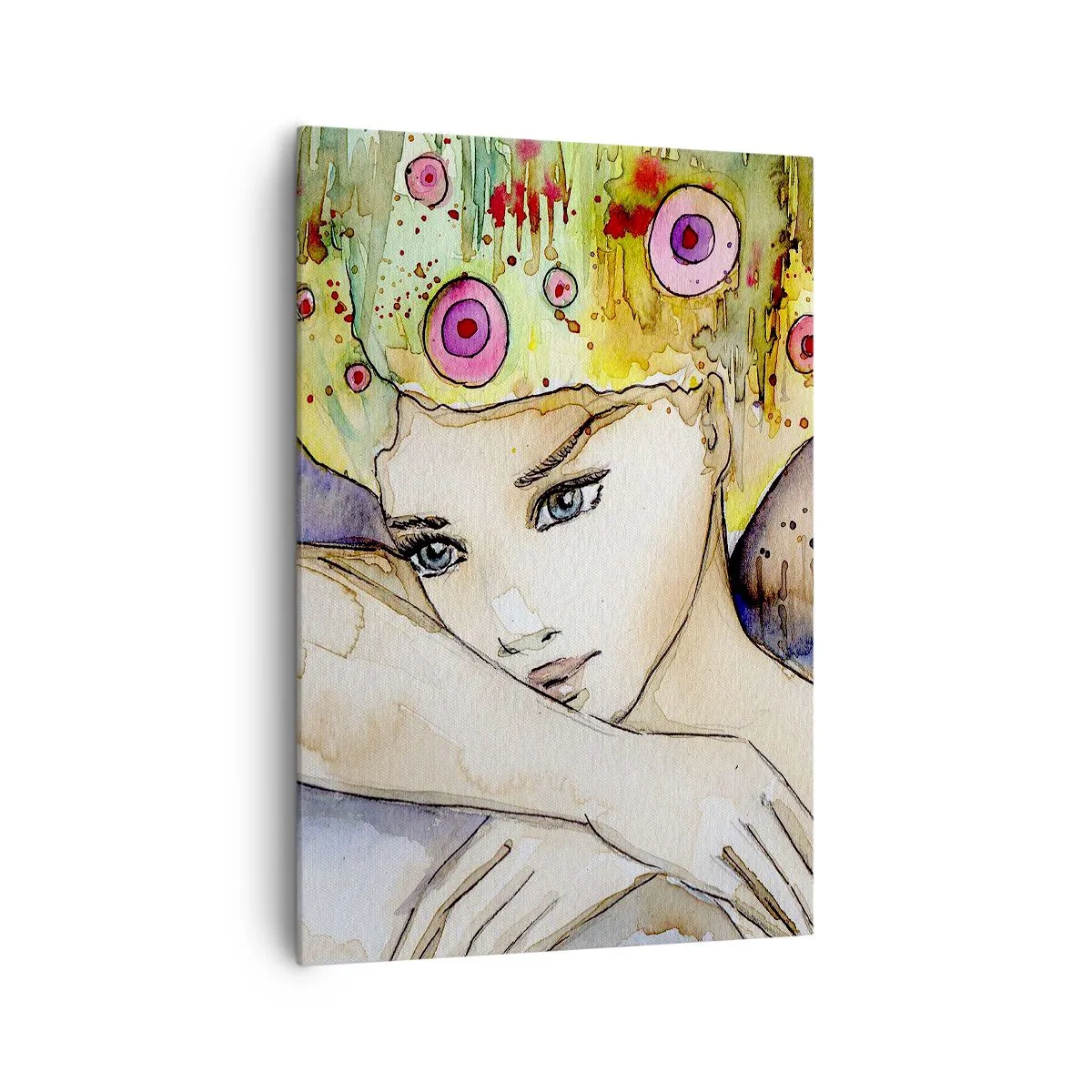 Canvastavla - Bild på duk - fjärilprincessa - 70x100 cm