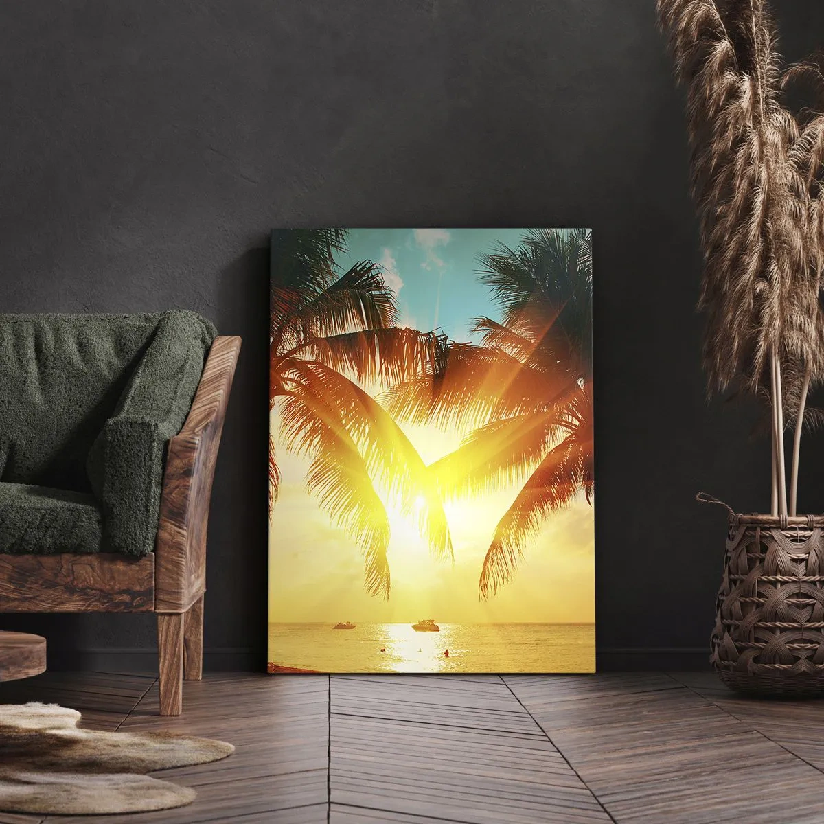 Canvastavla - Bild på duk - Exotisk par - 45x80 cm