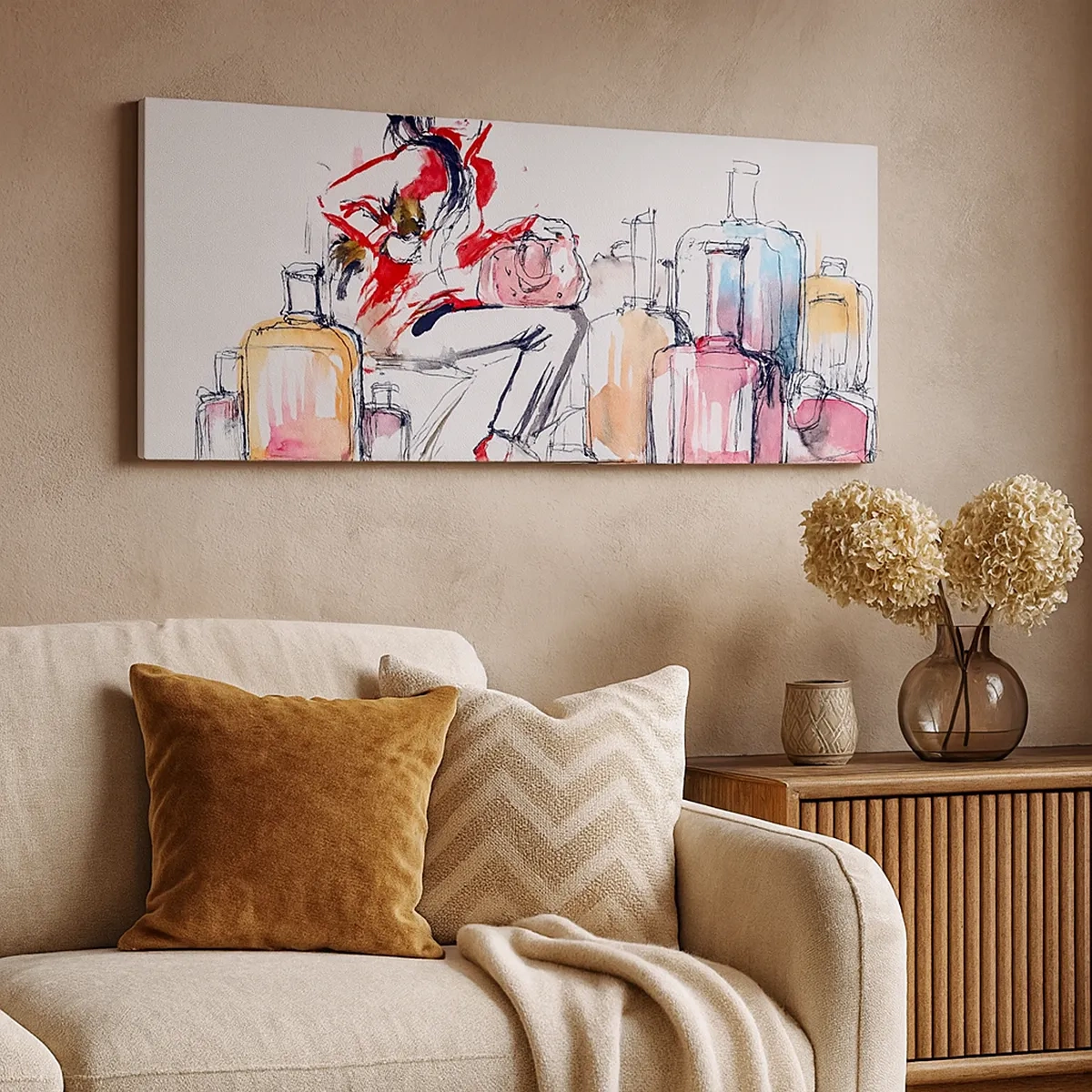 Canvastavla - Bild på duk - Låt oss sätta oss inför resan - 30x30 cm