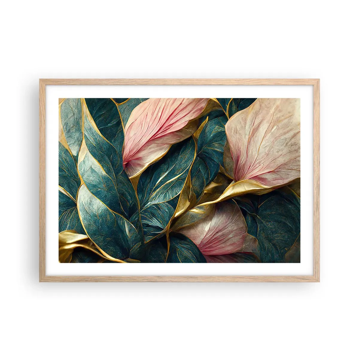 Affisch i ram av ljusek - Naturlig elegans och stil - 70x50 cm