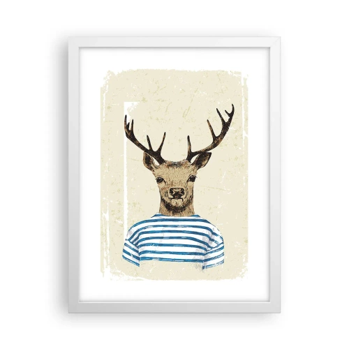 Affisch i vit ram - Ty jag gillar randiga tröjor! - 30x40 cm