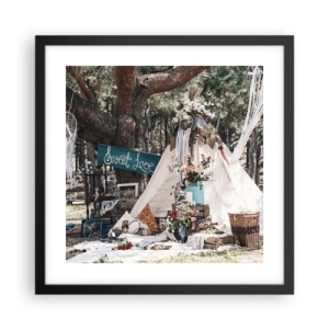 Affisch i svart ram - Make love… - 40x40 cm