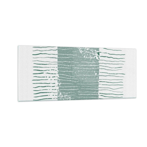 Glastavla - Bild på glas - Marin abstraktion - 100x40 cm
