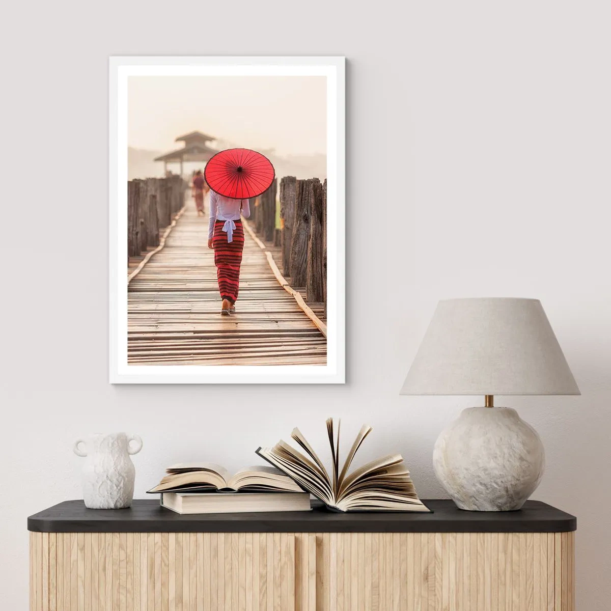 Affisch i vit ram - På den gamla bron - 40x50 cm