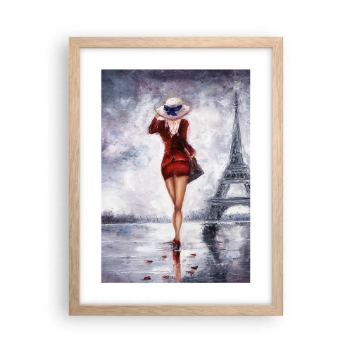 Affisch i ram av ljusek - Symboler av Paris - 30x40 cm