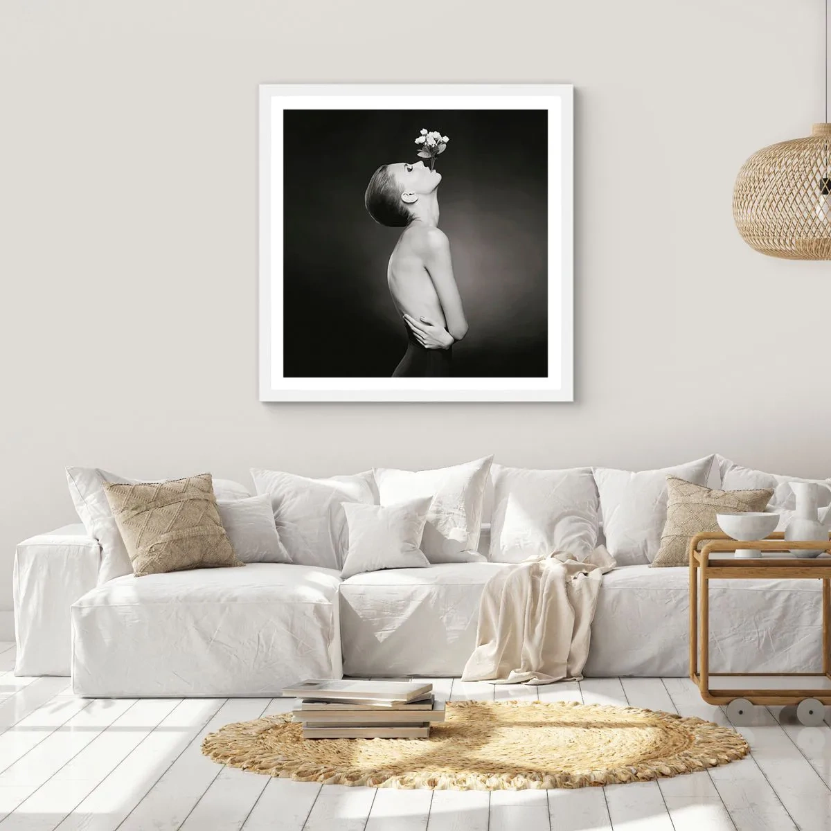 Affisch i vit ram - Excentrisk elegans - 40x40 cm
