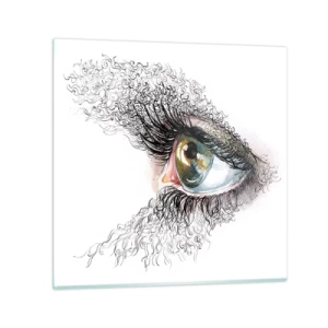 Glastavla - Bild på glas - Titta rakt in i själen - 60x60 cm