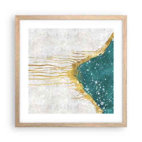 Affisch i ram av ljusek - Gyllene tidvatten - 40x40 cm