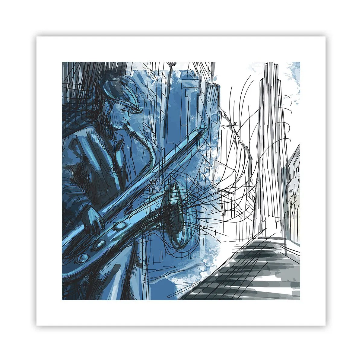Affisch - Stadsrapsodi - 40x40 cm