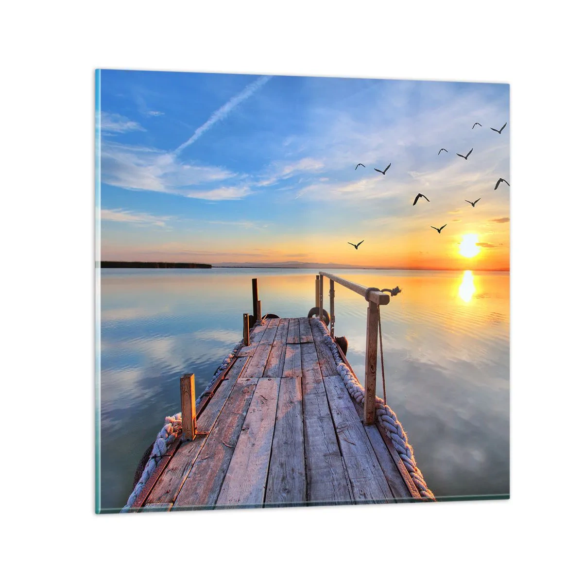 Glastavla - Bild på glas - Gå mot solen - 70x70 cm