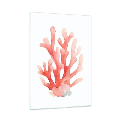 Glastavla - Bild på glas - Korallfärgad korall - 50x70 cm