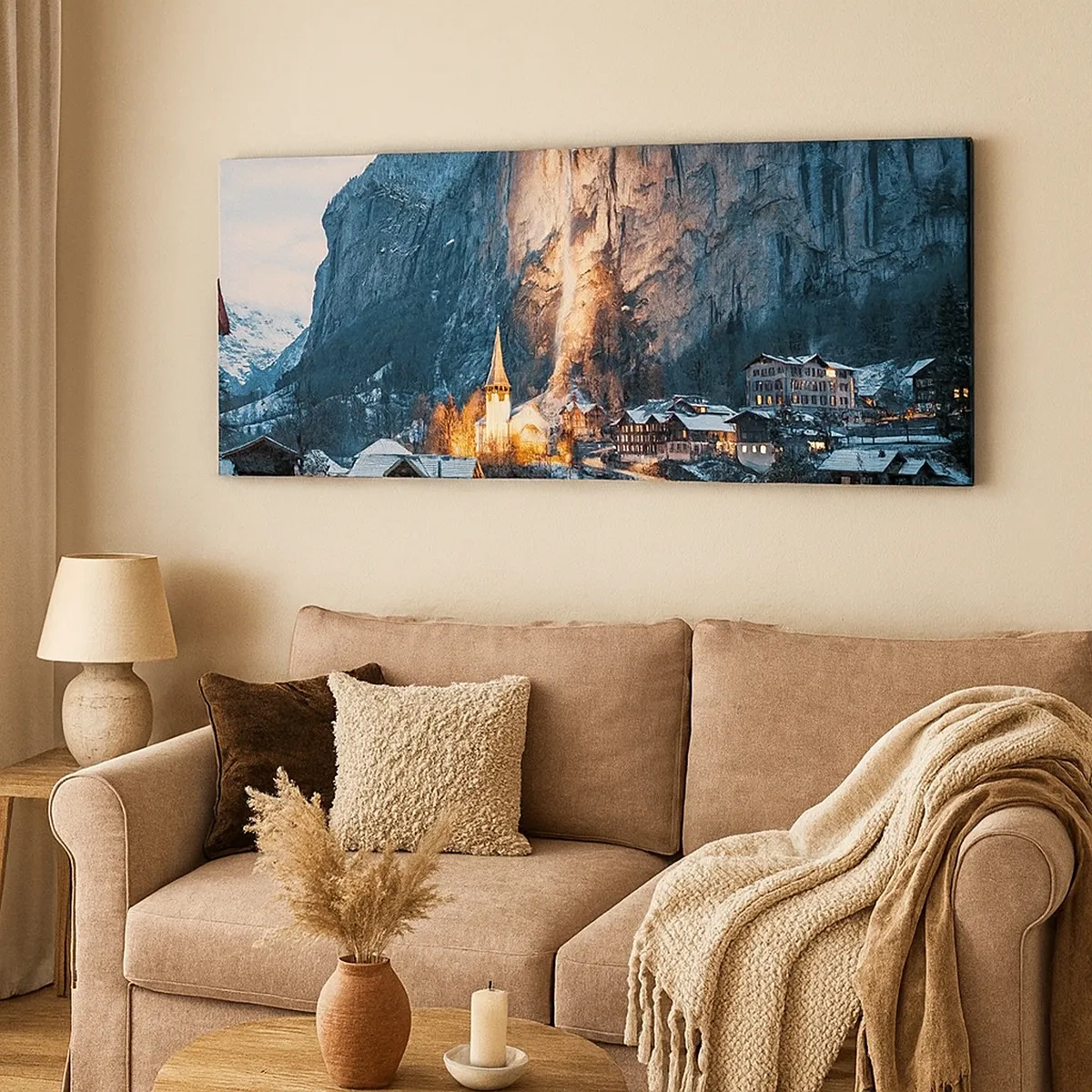 Canvastavla - Bild på duk - Vinterns ljusa ande - 30x30 cm