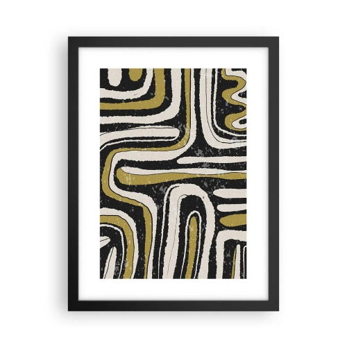 Affisch i svart ram - Komposition: stråk och gränder - 30x40 cm
