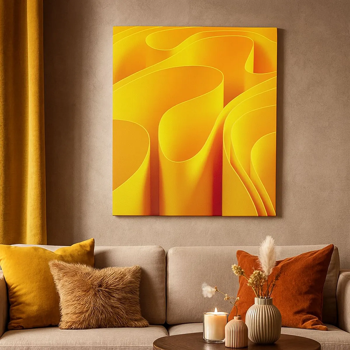 Canvastavla - Bild på duk - Som solens vågor - 30x30 cm