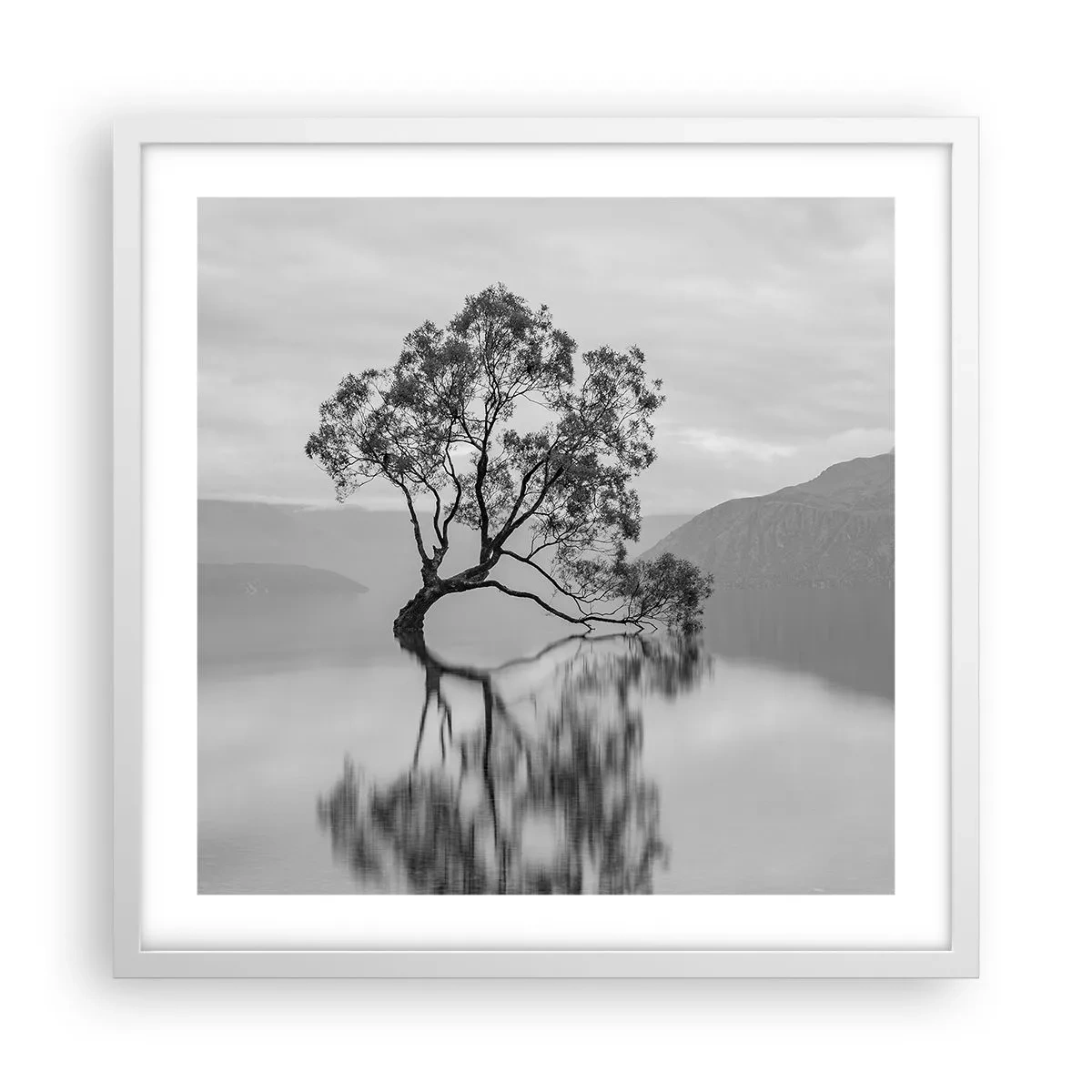 Affisch i vit ram - Det finns ett land - 50x50 cm