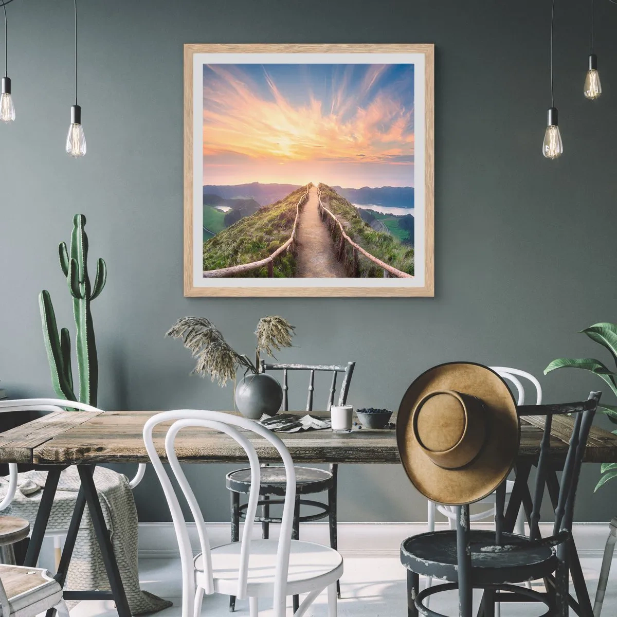 Affisch i ram av ljusek - Nära himlen - 50x50 cm