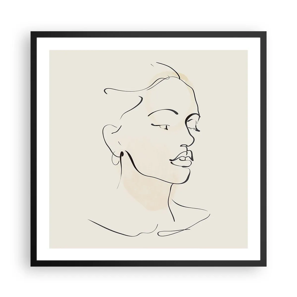 Affisch i svart ram - Säkra drag - 60x60 cm